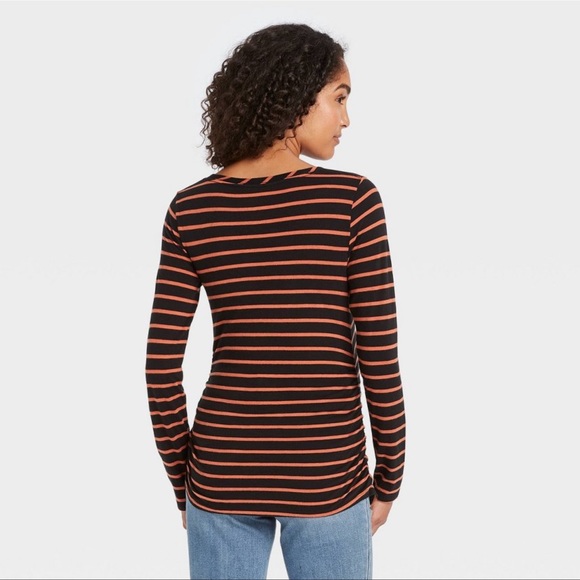 2/$20   Isabel maternity Long Sleeve Scoop Neck Side Shirred T-Shirt - Picture 2 of 3